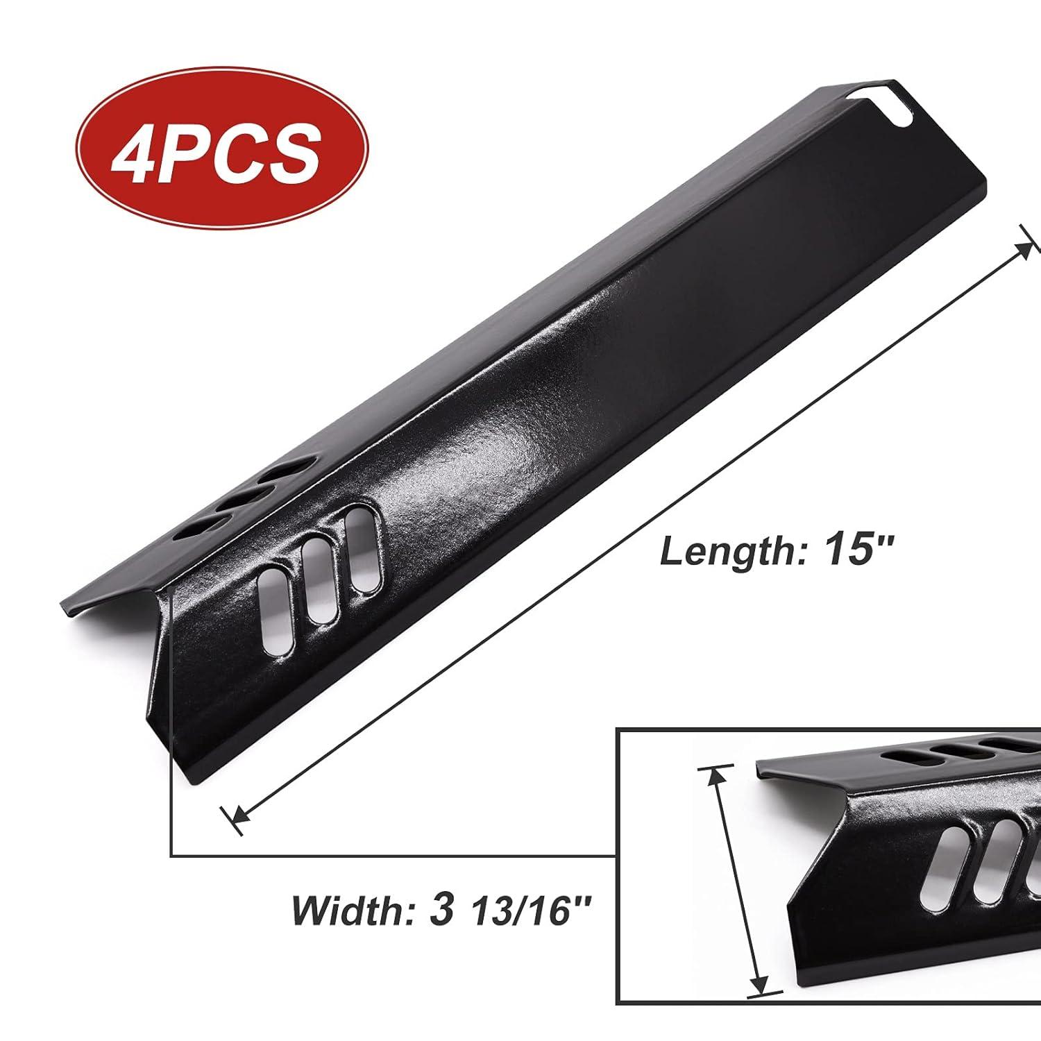 Unicook 15 Inch Grill Heat Plates for Dyna-Glo, Grill Burner Covers, Grill Parts Porcelain Heat Shields for Backyard, 4 Pack