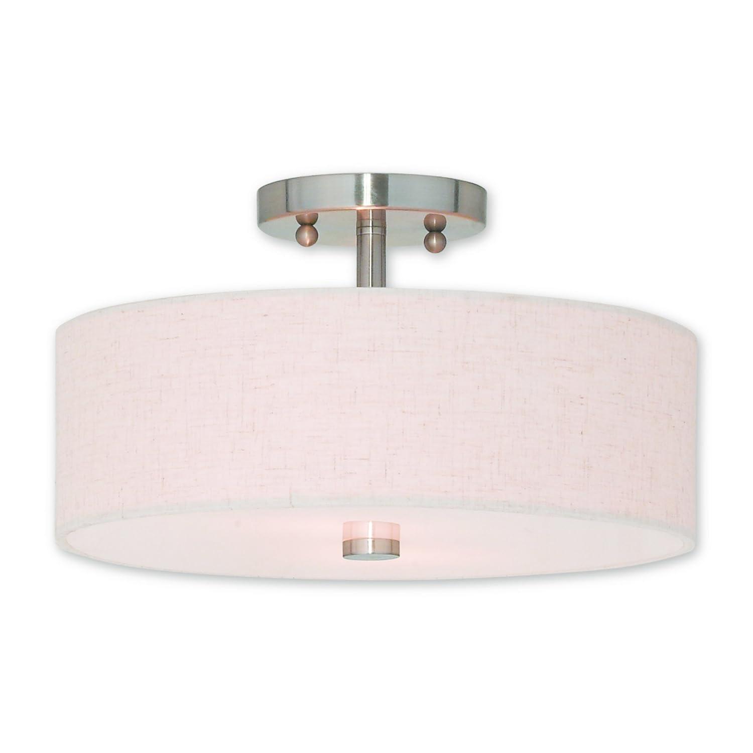 Livex Lighting Meridian 2 - Light Semi-Flush Mount in  Brushed Nickel