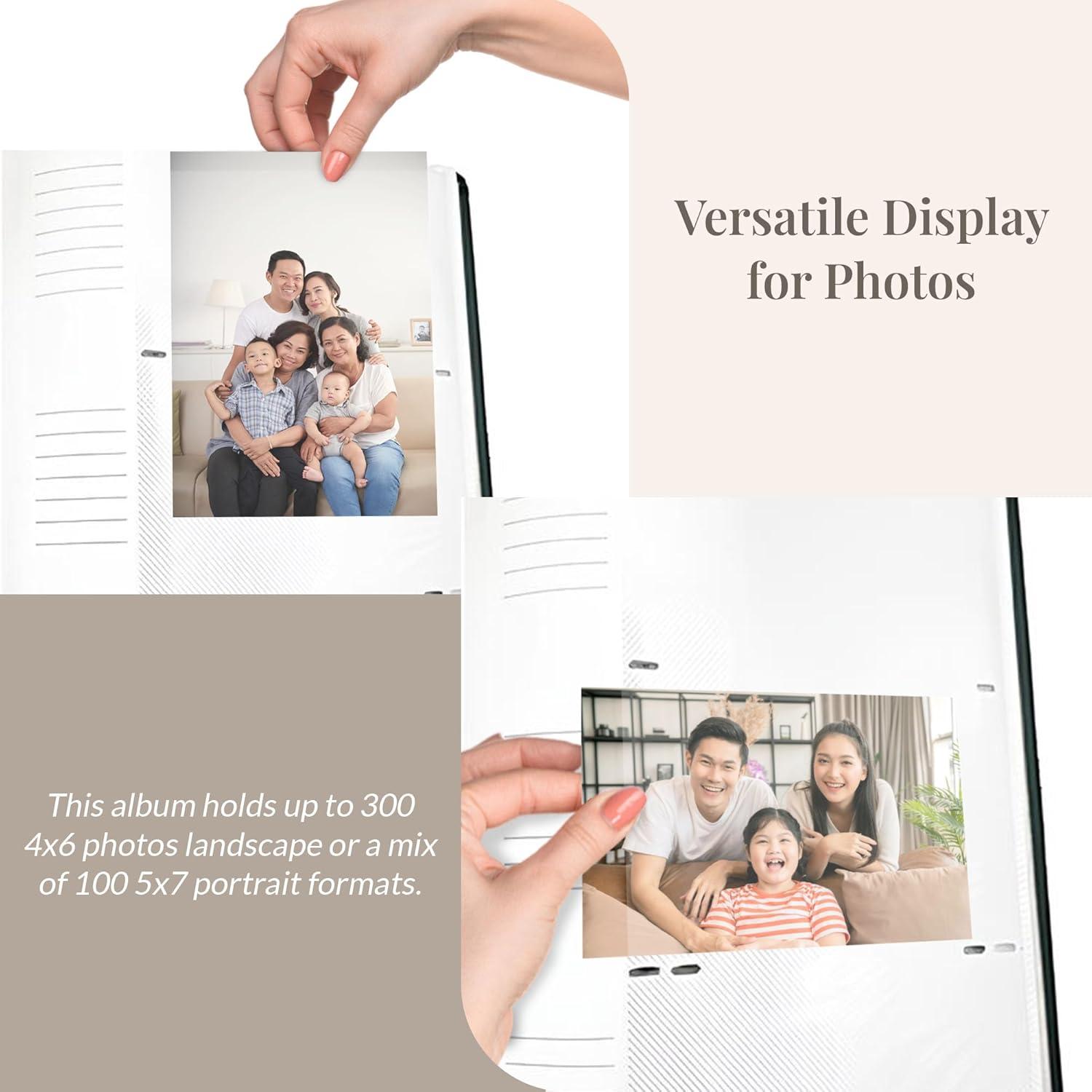 QUALITY FLOORING INC. 2-Pack Bonded Leather Photo Albums, Photo Album 5X7 & 4X6 Slots