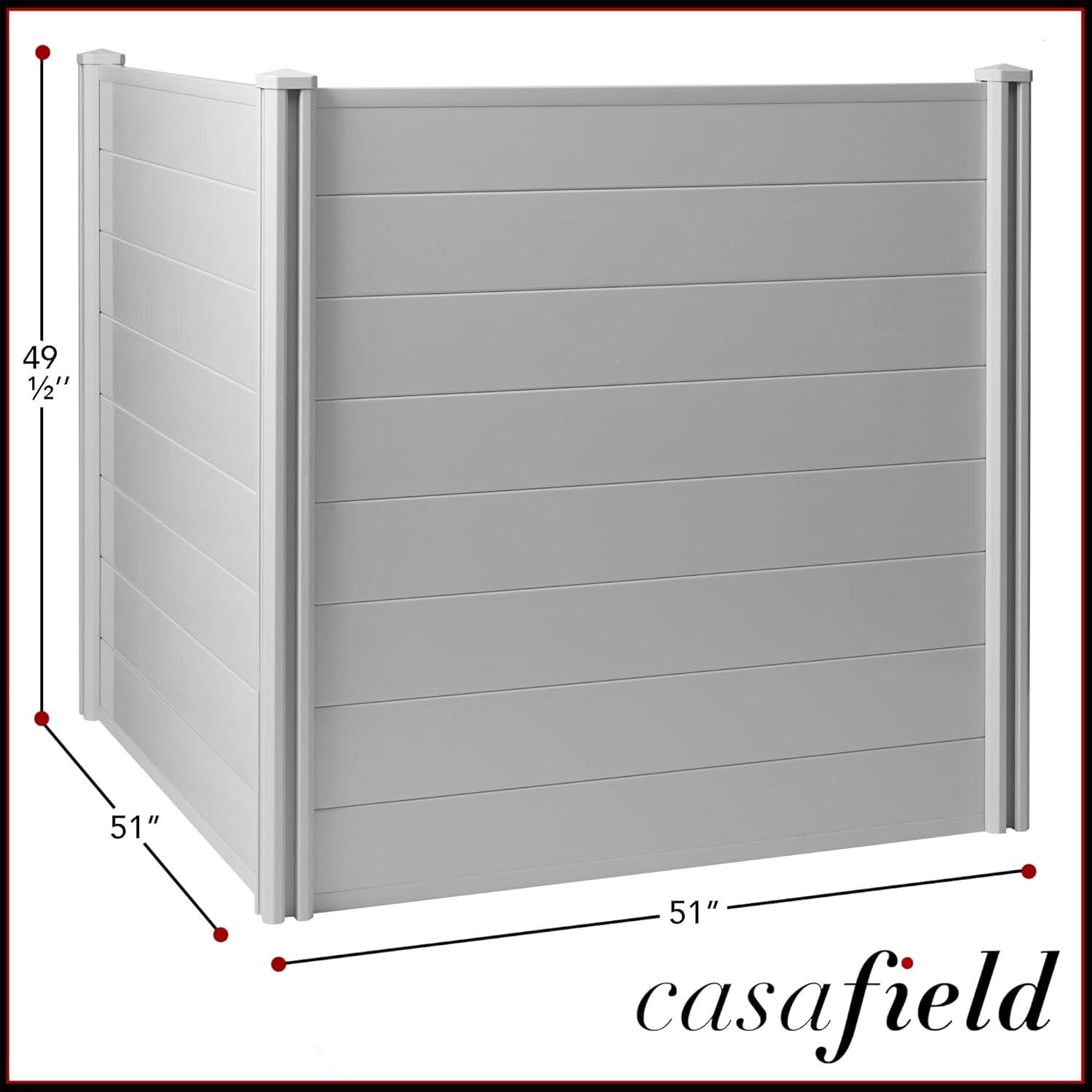 Casafield Privacy Screen - Outdoor Vinyl Fence Panel Enclosure for AC / Trash Bins / Pool Equipment