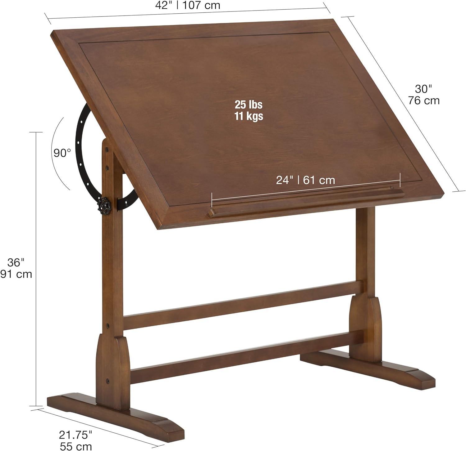 Rustic Oak Solid Wood Traditional Craft Desk