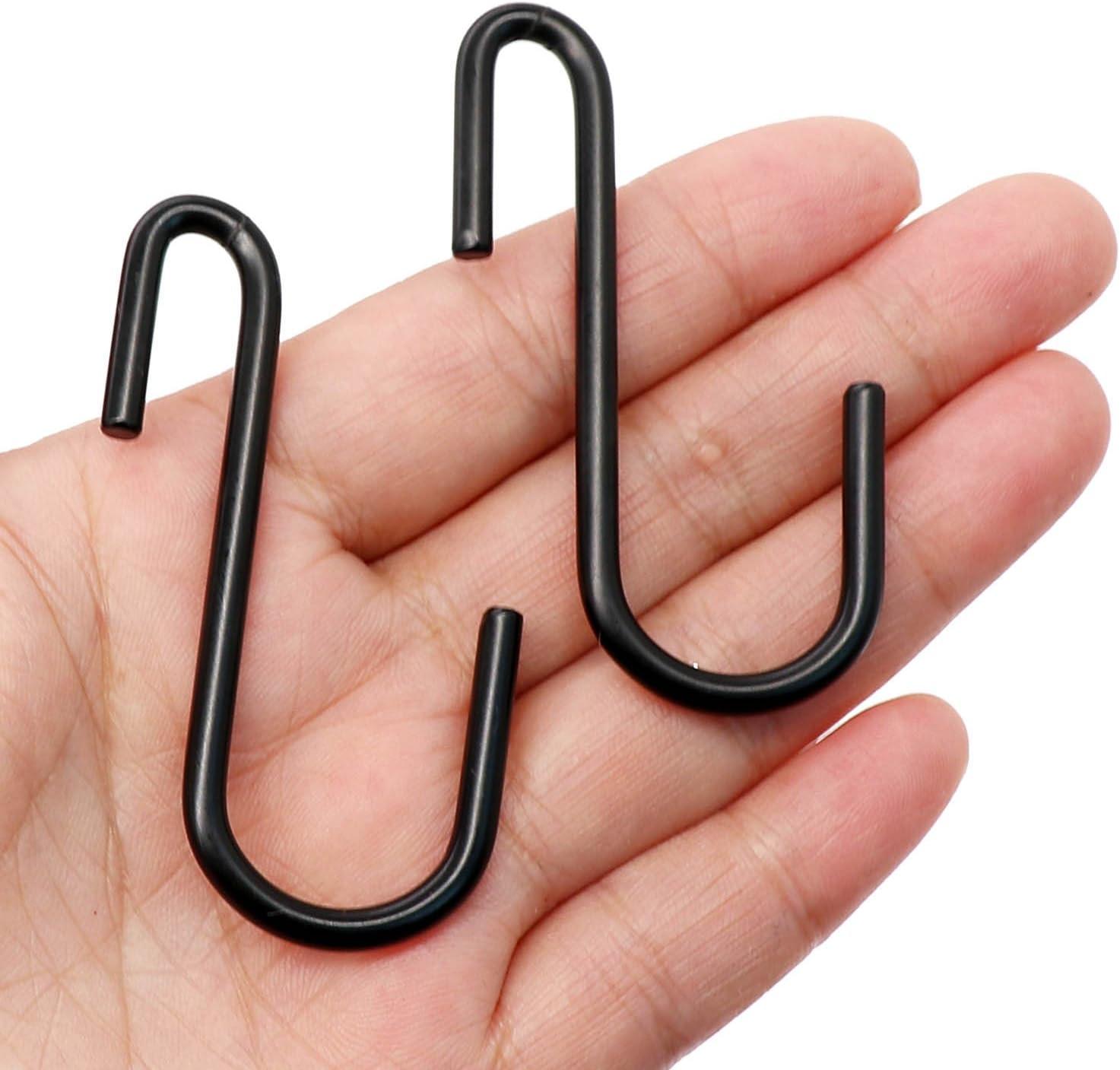 Black Heavy Duty Metal S Hooks for Kitchen and Garage