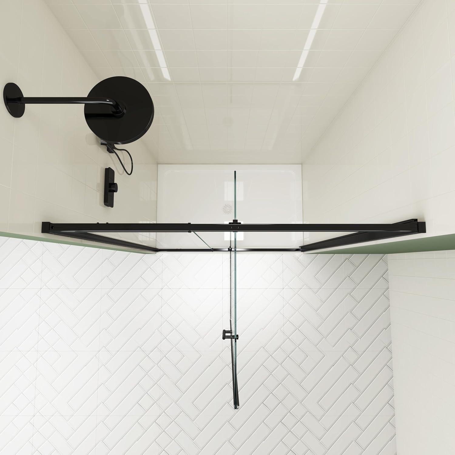 Arch Glass Designs 11DD131873LTS 38-42" W x 71" H Flush Glass Shower Door Reversible Installation