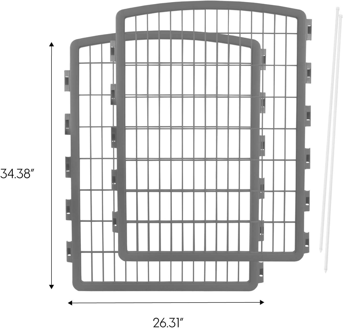 Gray Heavy-Duty Plastic Pet Playpen Add-On Panels