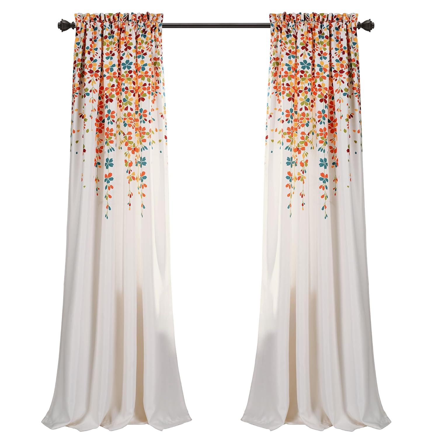 Lush Decor Weeping Flowers Floral Room Darkening Thermal Rod Pocket Curtain Panels (Set of 2)