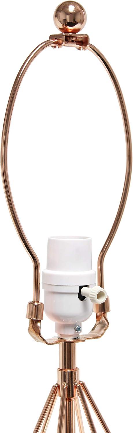 Elegant Designs Wired Metal Table Lamp, Rose Gold