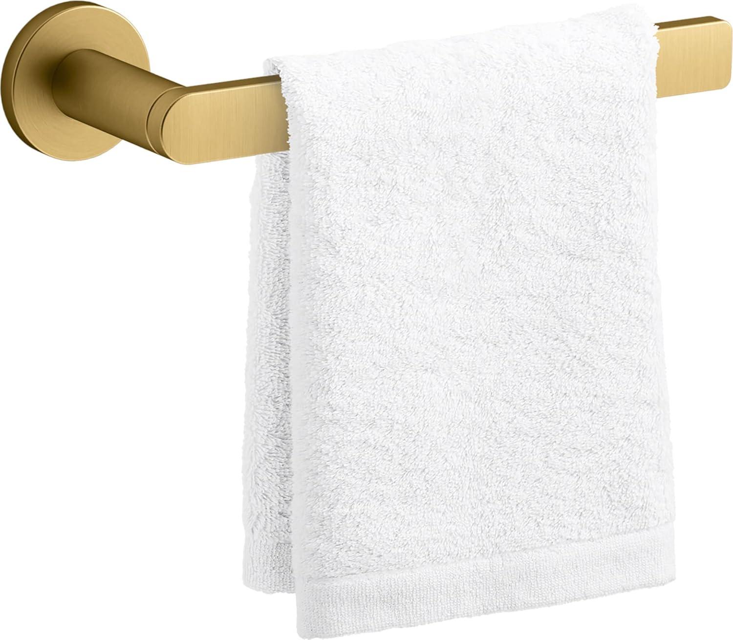 Vibrant Brushed Moderne Brass Wall Mounted Towel Arm