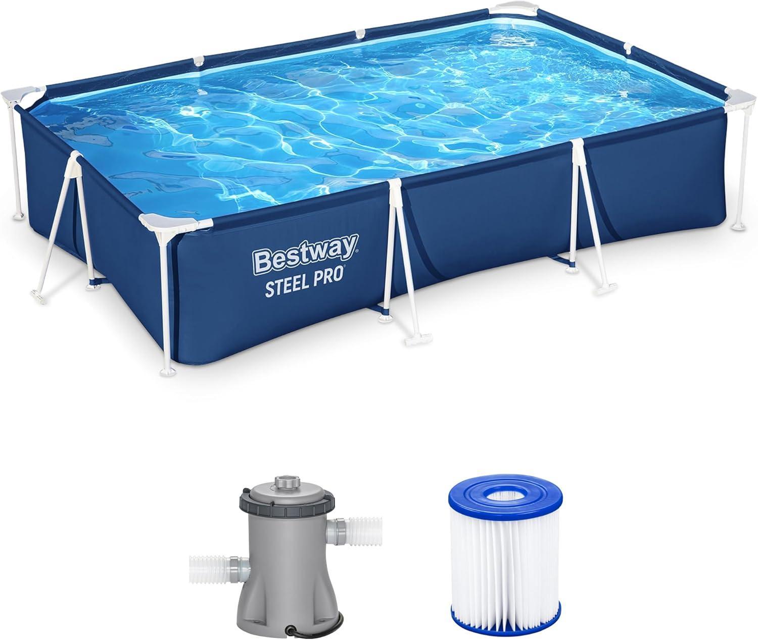 Bestway Bestway Steel Pro Rectangular Above Ground Swimming Pool Set