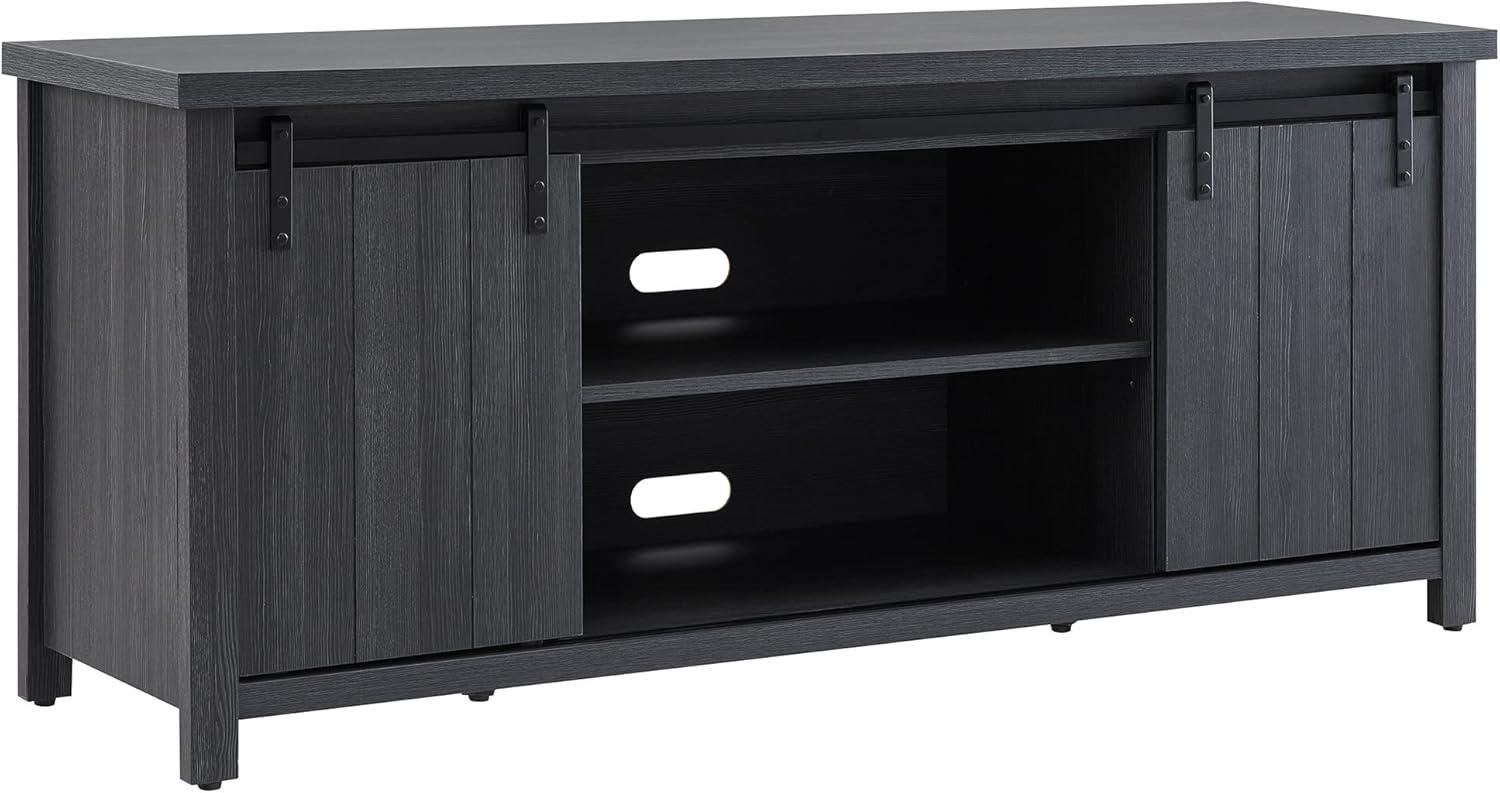 Evelyn&Zoe Deacon Rectangular TV Stand for TV's up to 65", Charcoal Gray