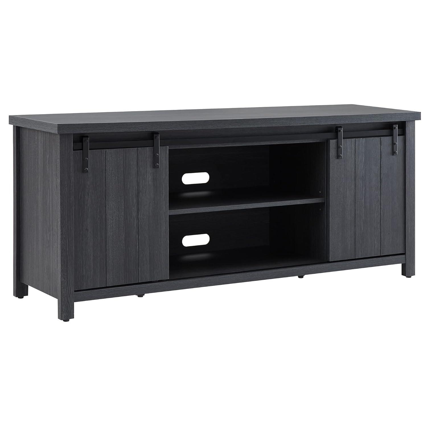 Evelyn&Zoe Deacon Rectangular TV Stand for TV's up to 65", Charcoal Gray