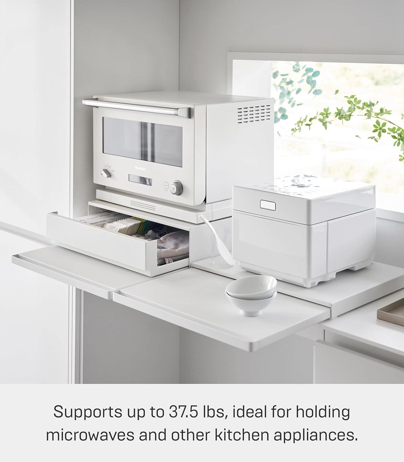 Yamazaki Home Yamazaki Home Countertop Drawer With Pull-Out Shelf, Steel, Holds 37 Lbs