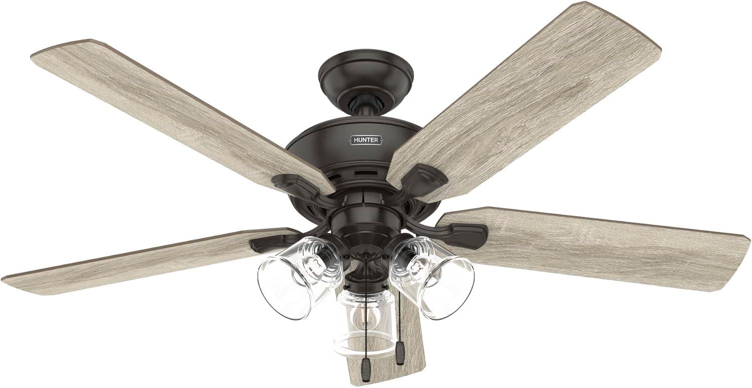 52" Rosner 5 - Blade Ceiling Fan With Lights and Pull Chains