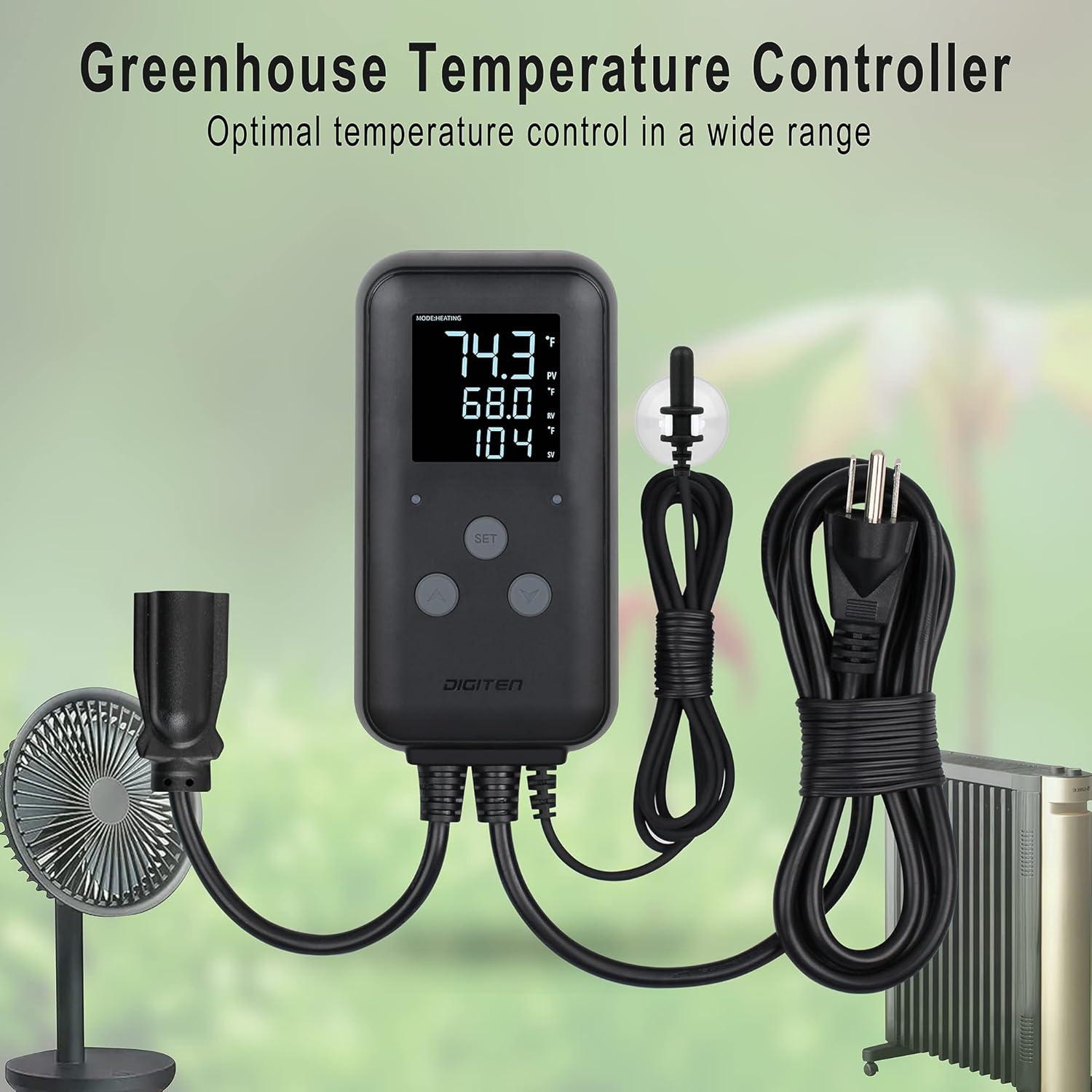 Digiten DTC315 Heat Mat Thermostat Temperature Controller Waterproof LED Black