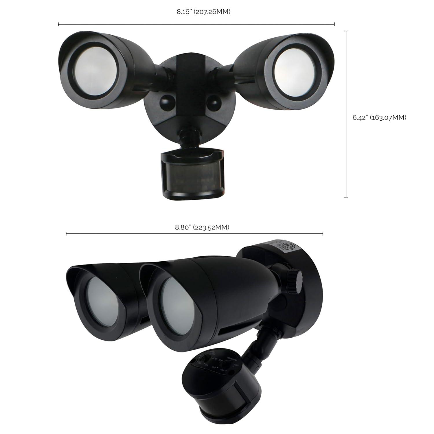 Nuvo 2 - Head LED Hardwired Dusk to Dawn Outdoor Security Flood Light with Motion Sensor