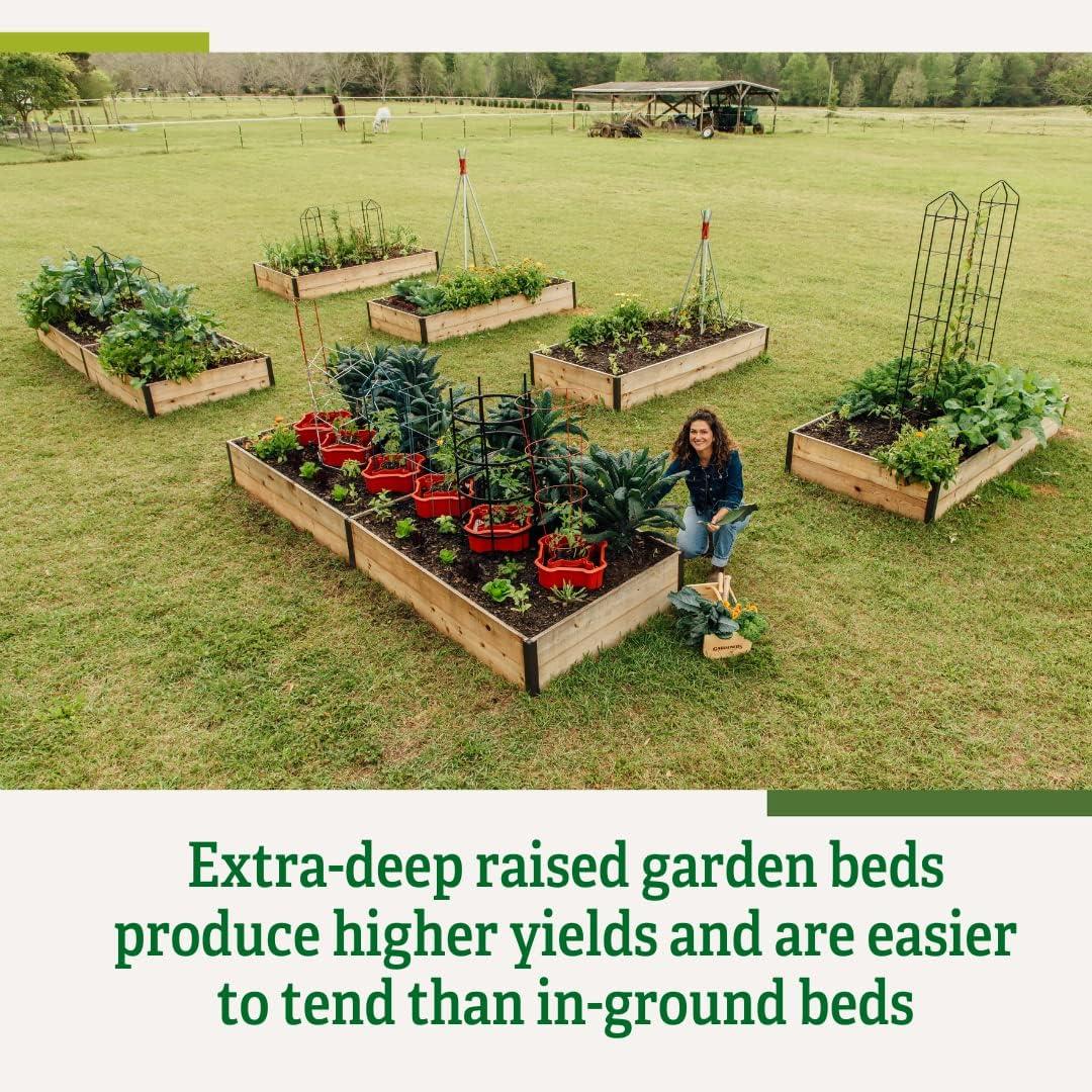 Extra Deep Cedar Raised Garden Bed with Aluminum Corners