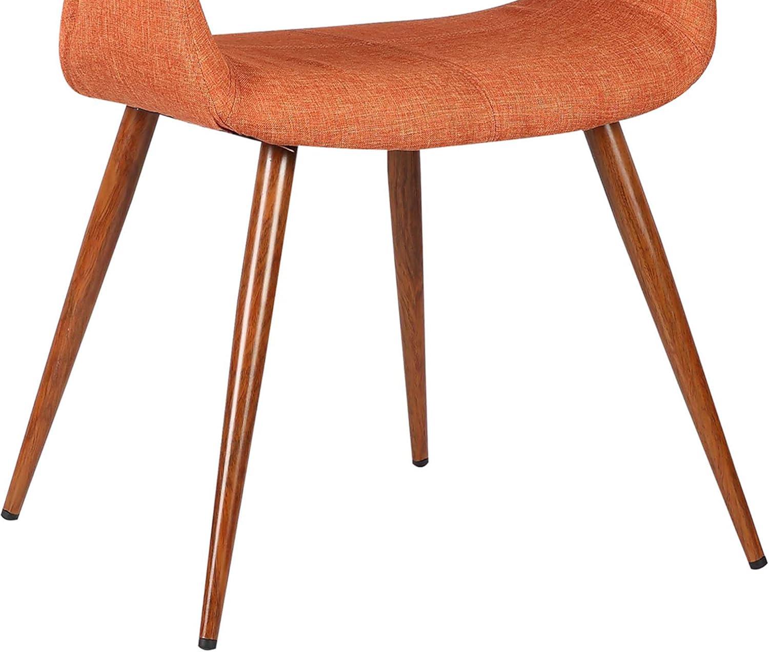 Phoebe Mid-Century Dining Chair Pumpkin - Armen Living: Upholstered, Walnut Legs, 250lb Capacity