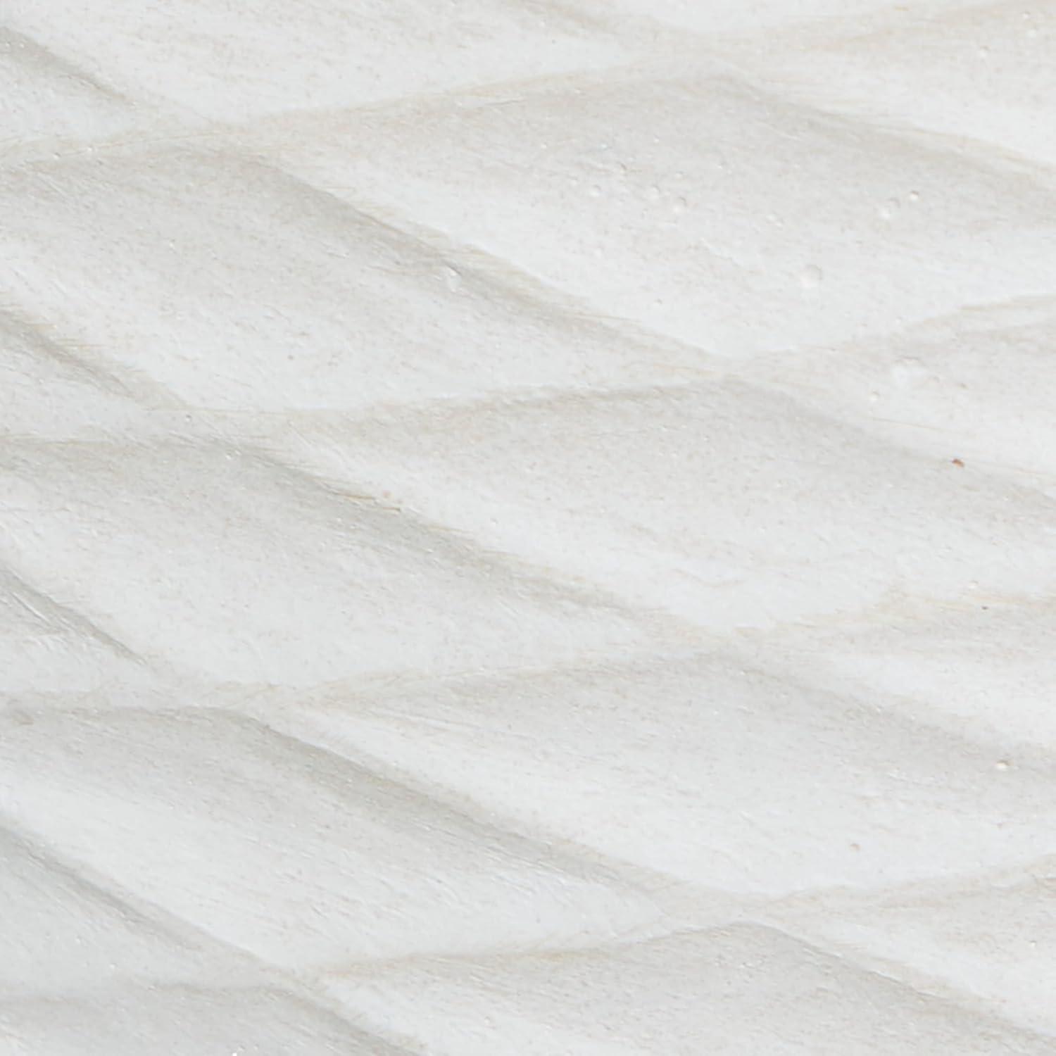 DecMode 14", 13"H Diamond Patterned White Ceramic Geometric Planter with Wood Tripod Legs (2 Count)