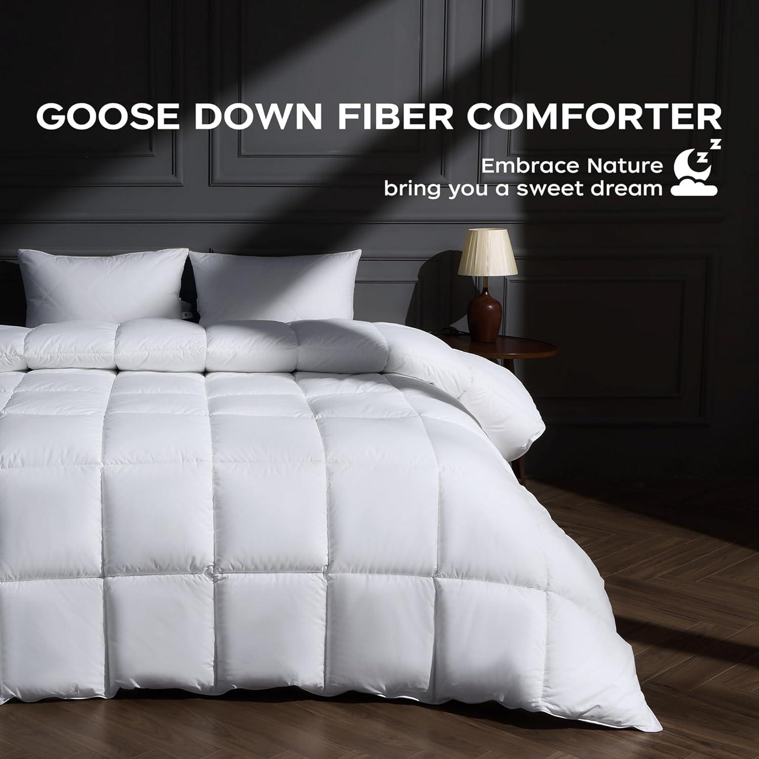 Peace Nest 600 Fill Power Goose Down and Feather All Season Comforter Duvet Insert