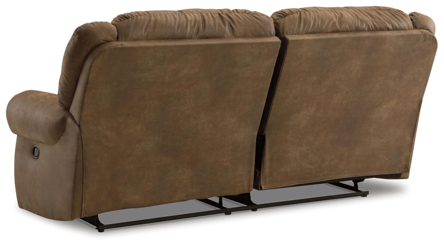 Boothbay Brown Faux Leather Manual Reclining Sofa