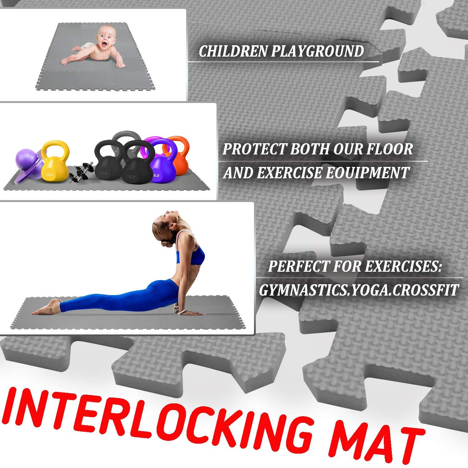 XMTMMD Soft Non-Toxic Foam Baby Play Mat | Toddler Playmat | EVA Foam Interlocking Tiles for Gym, Nursery, Playroom | 18 Squares Foam Floor Mats for Kids & Babies | Colorful Jigsaw Puzzle Play Mat