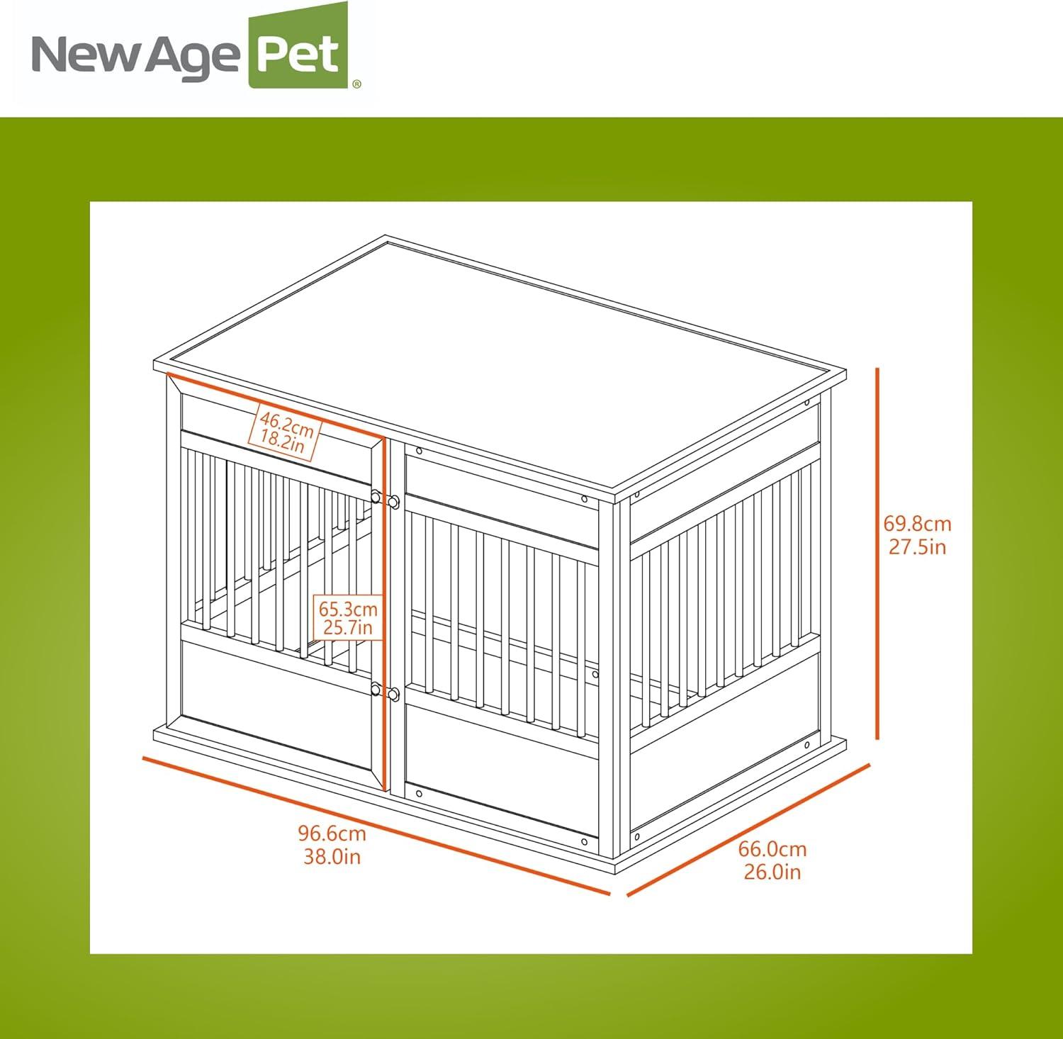 New Age Pet Horizon Pet Crate - ECOFLEX, Stainless Steel, Easy Access Door, 10-Year Warranty