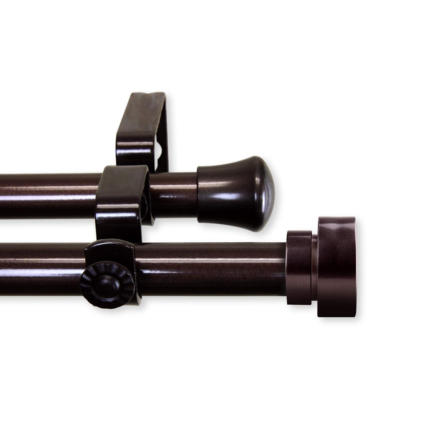Rod Desyne Topper 3/4 inch Dia. 48-84"-Cocoa Double Curtain Rod Set