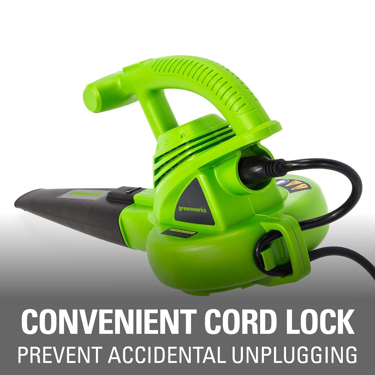 Greenworks 7 Amp 150 CFM at 160 MPH Corded Electric Leaf Blower 24012