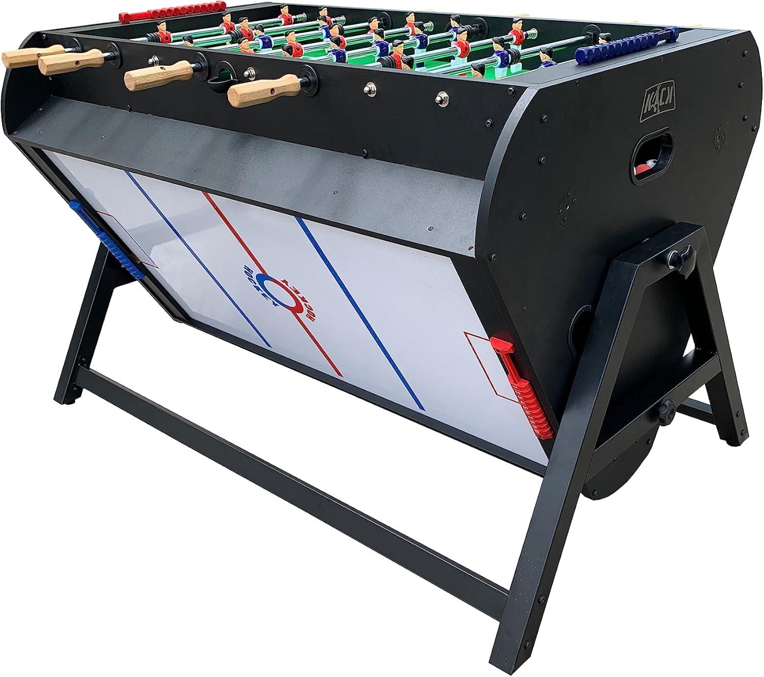 Triplex 55" Black and Wood 3-in-1 Rotating Game Table