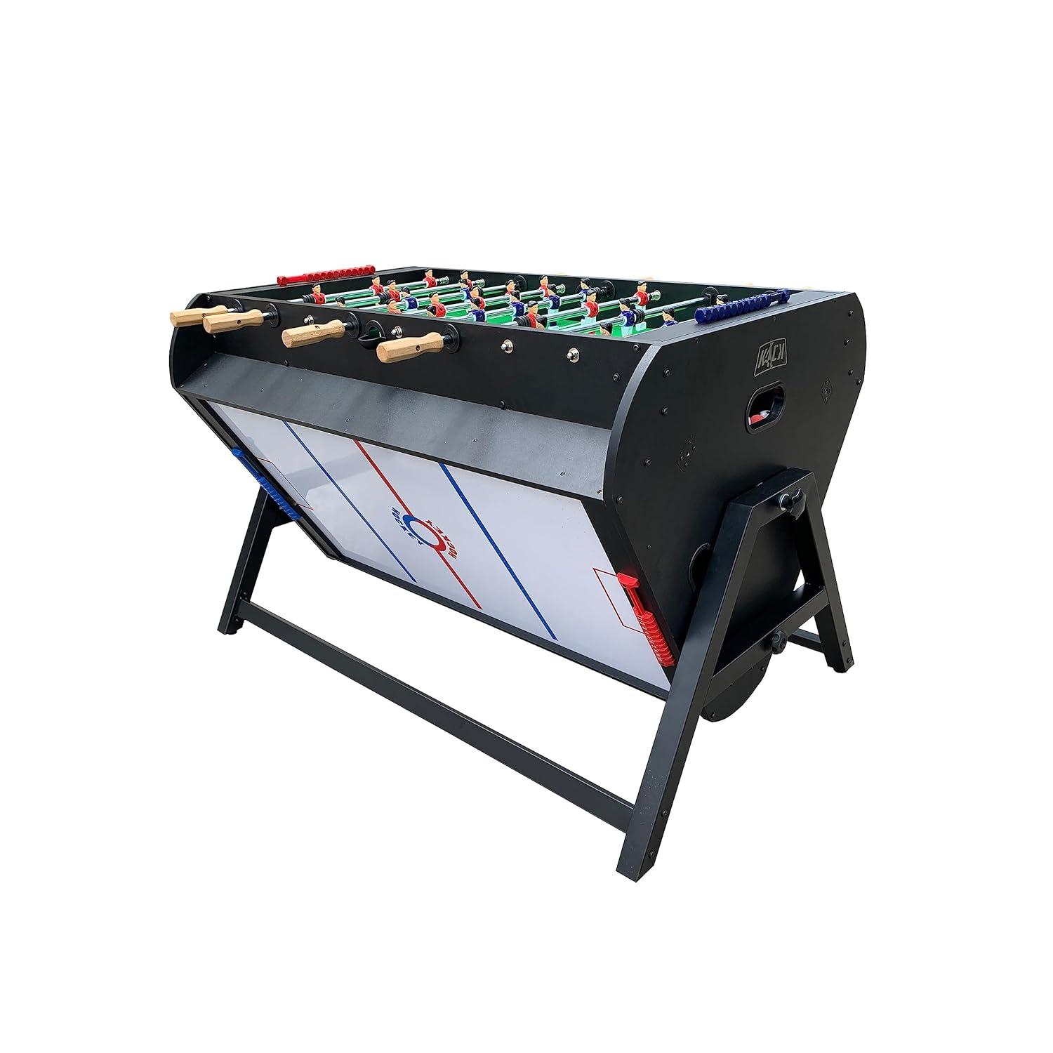 KICK Foosball Tables KICK Triplex 55″ Telescopic Rods 3-in-1 Swivel Multi Game Table Set for Game Room, Friends & Family