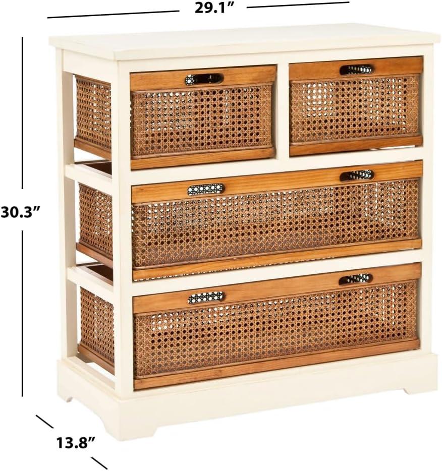 Jackson 4 Drawer Storage Unit - Barley/Cane Drawers - Safavieh.