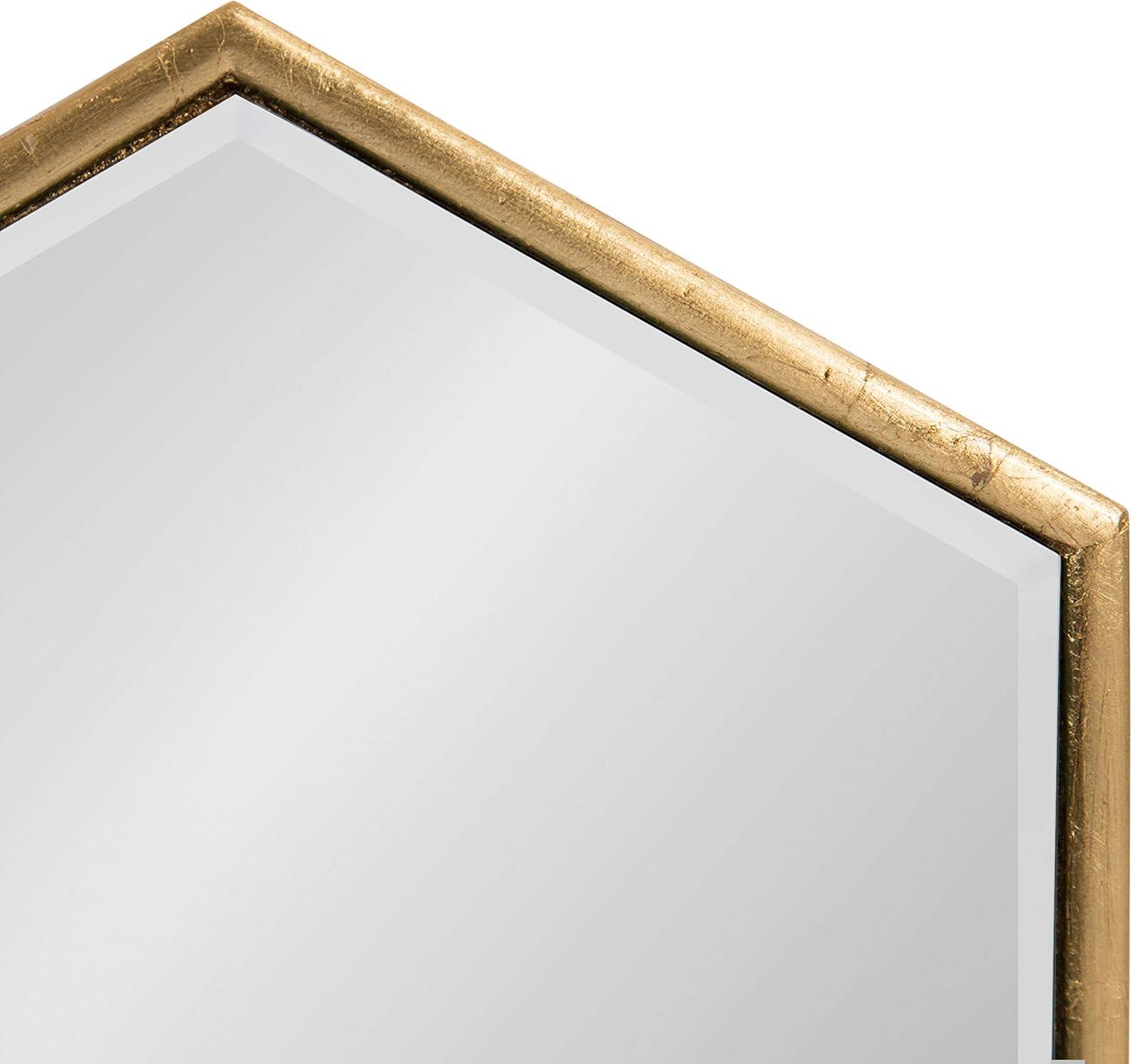 Kate and Laurel Royce Modern Glam Hexagon Trio Accent Wall Mirror, 30x14 Gold