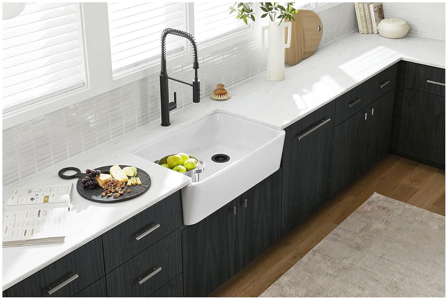 Ironridge 34" Undermount Single-Bowl Farmhouse Cast Iron Kitchen Sink with Apron Front