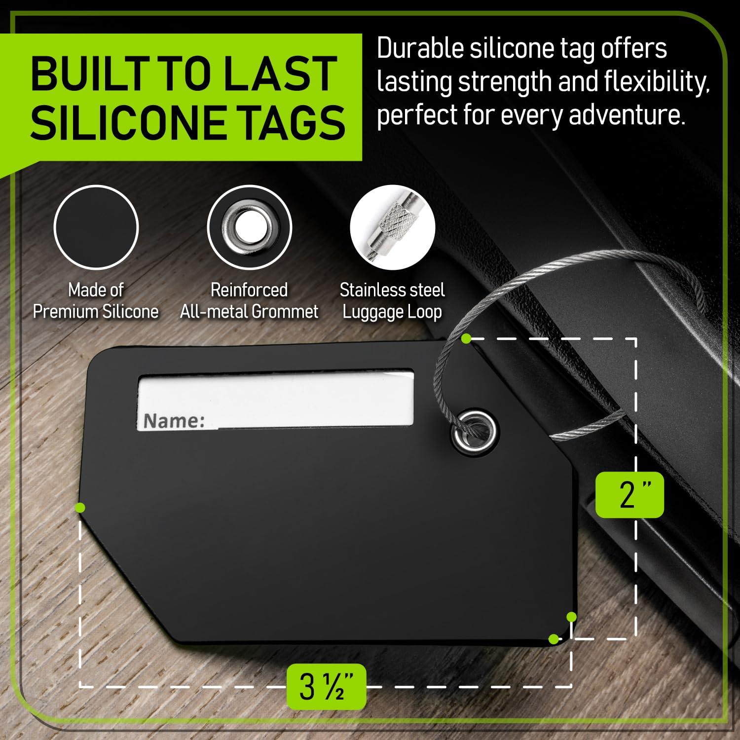 Untethered 4-Pack Luggage Tag Set | Luggage Tags, Luggage Tags for Suitcases, Bag Tag, Luggage Tags 4 Pack, Suitcase Tags, Identifiers Travel Bag Tags for Luggage, Name Travel Tags for Luggage