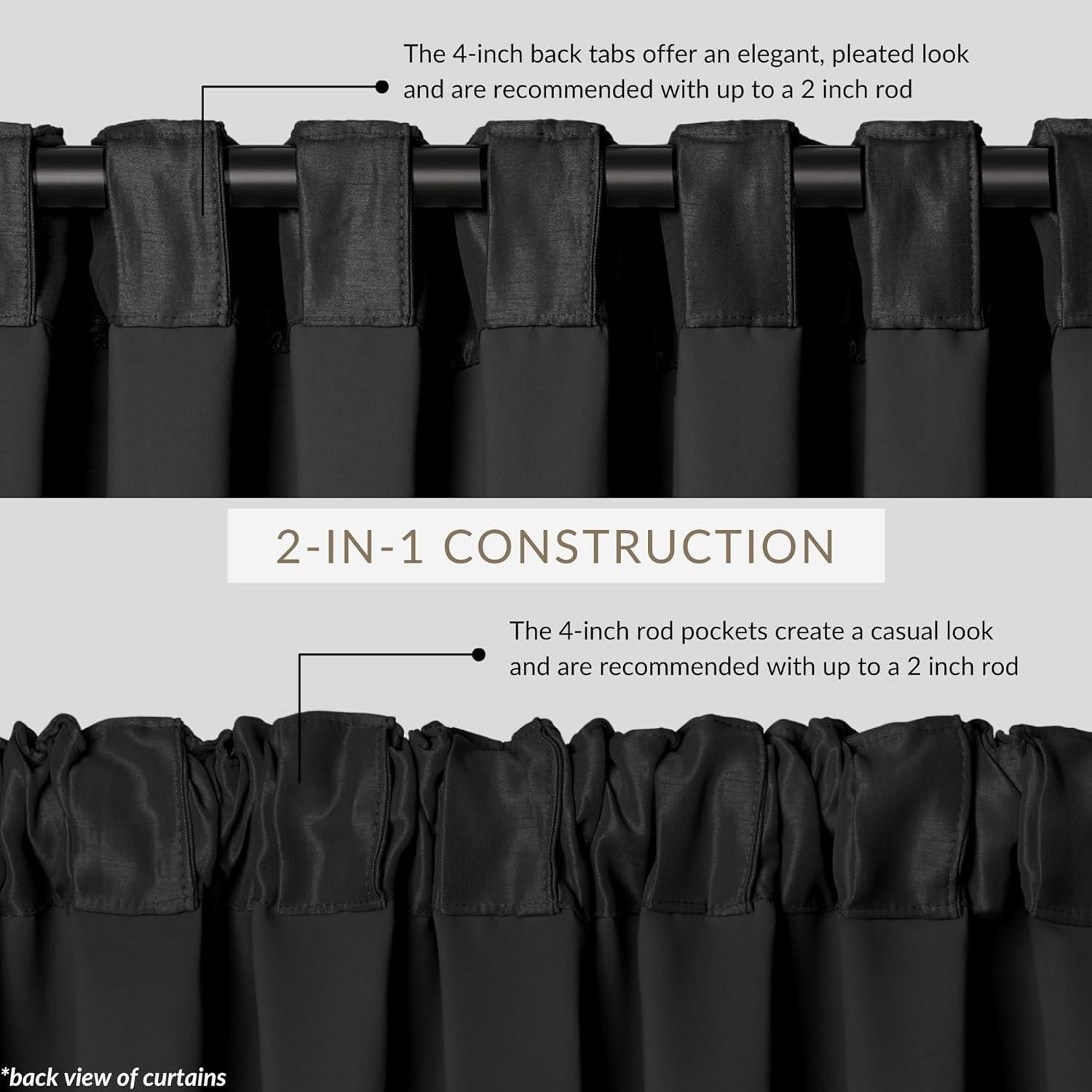 All Seasons Single Blackout Window Curtain Panel - 52" x 95" - Black - Elrene Home Fashions