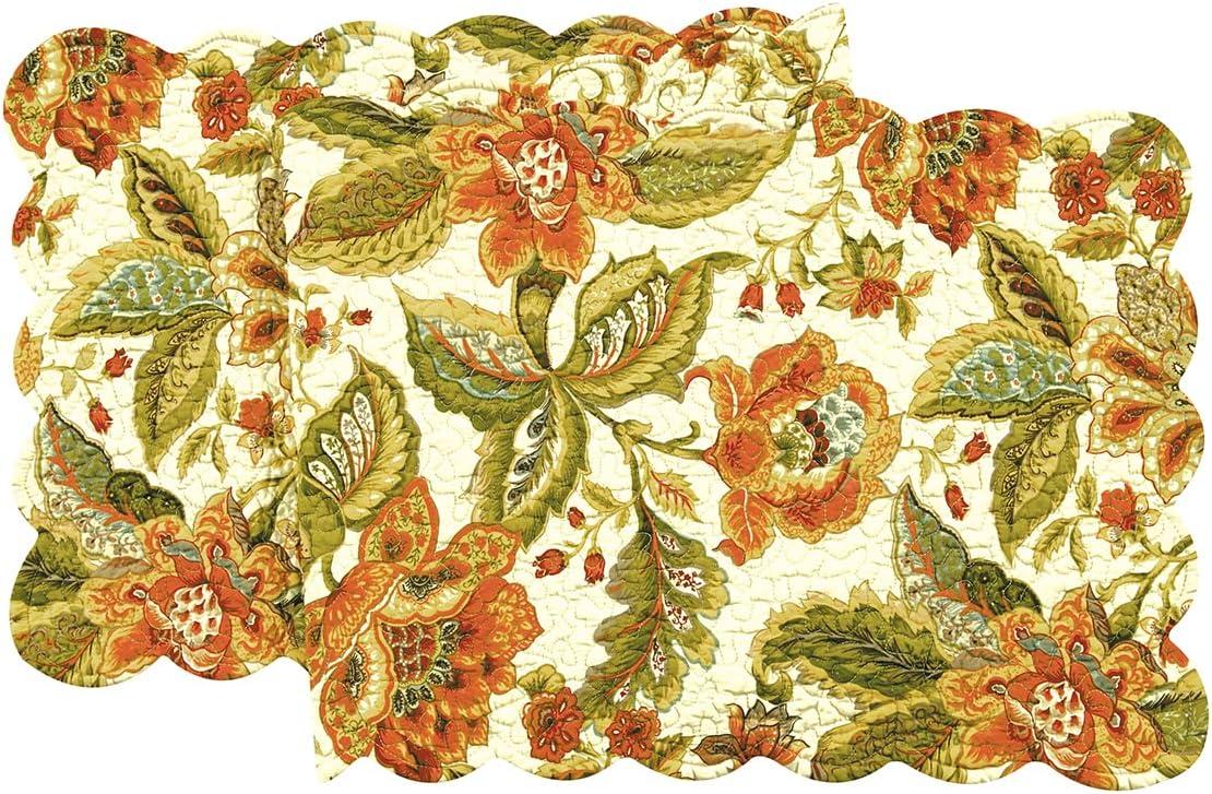 Amelia Fall Floral Cotton Quilted Reversible Table Runner