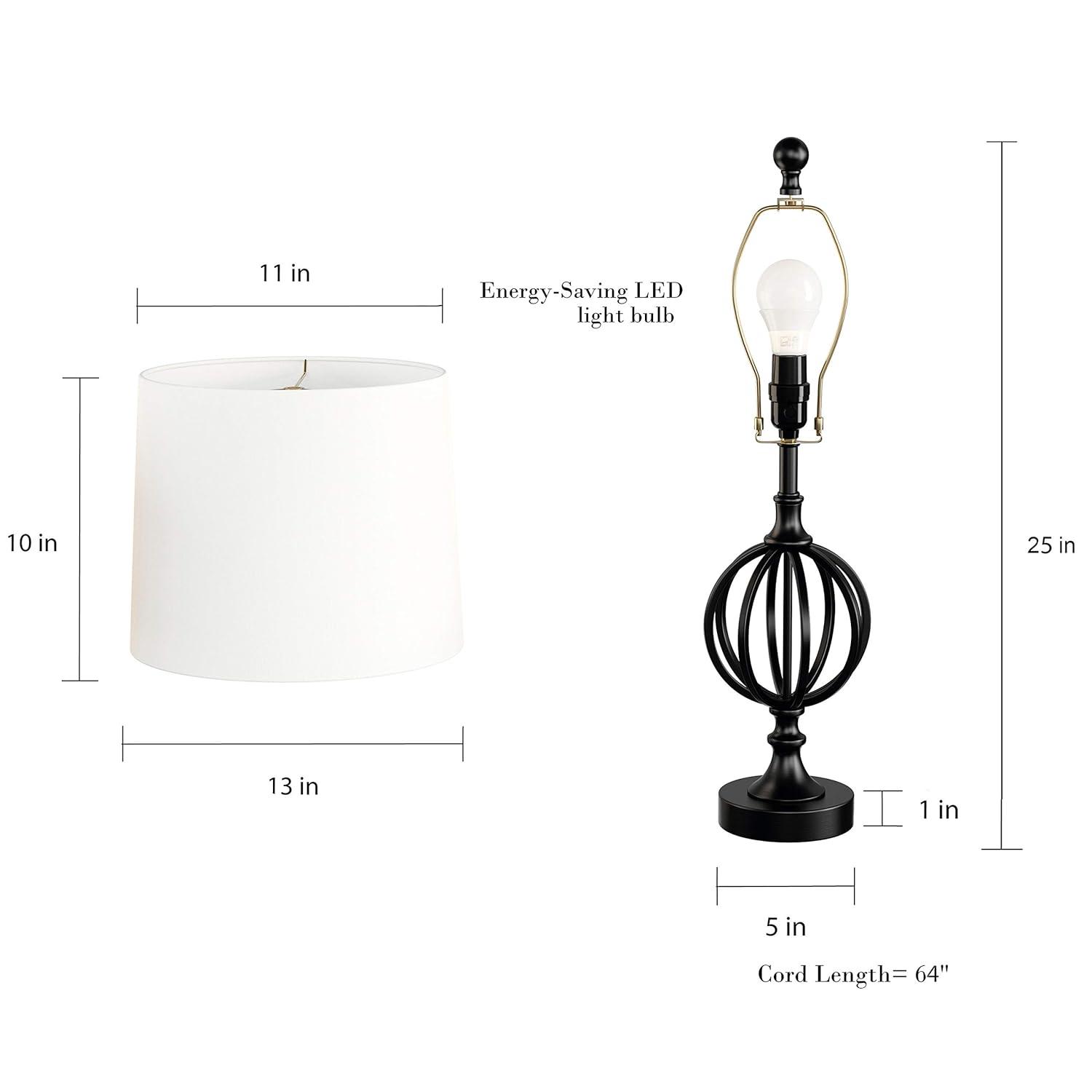 Lavish Home Juego de 2 Lámparas de Mesa Modernas de Estilo Rústico, Marfil