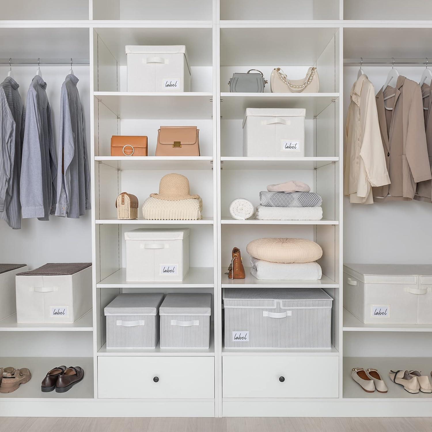 GRANNY SAYS Fabric Storage Bin with Lid, Decorative Storage Box, Extra Large Storage Baskets, Closet Organizer, Gray, 1-Pack