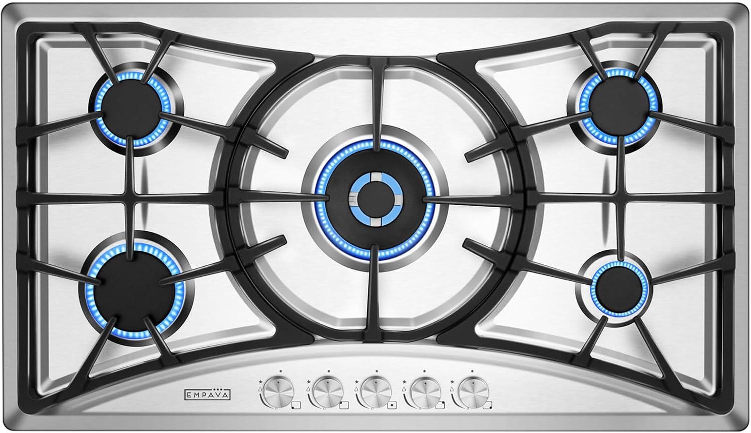 Empava 36" Stainless Steel 5 Burner Cooktop