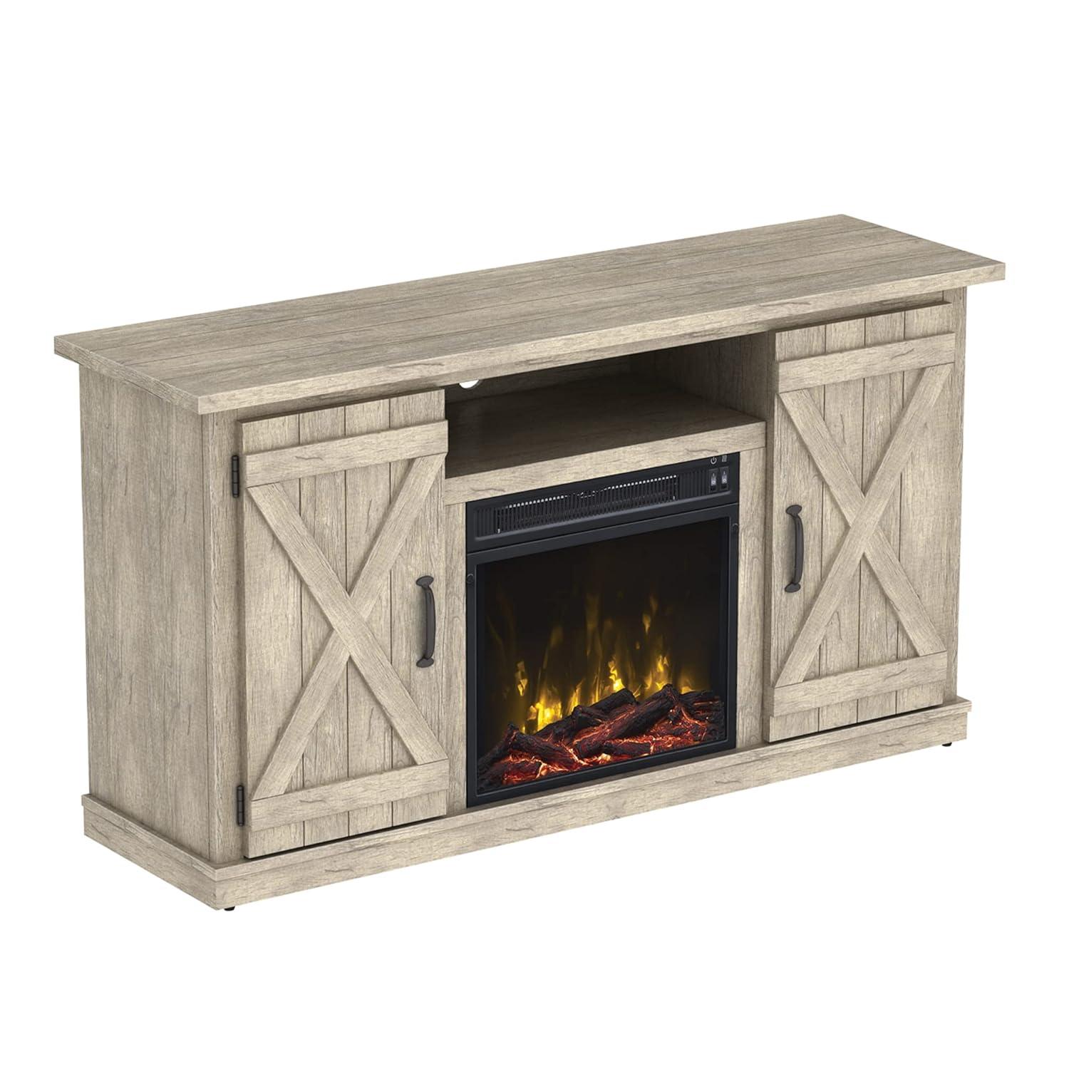 Cottonwood 55" TV Stands with Electric Fireplace, Ashland Pine