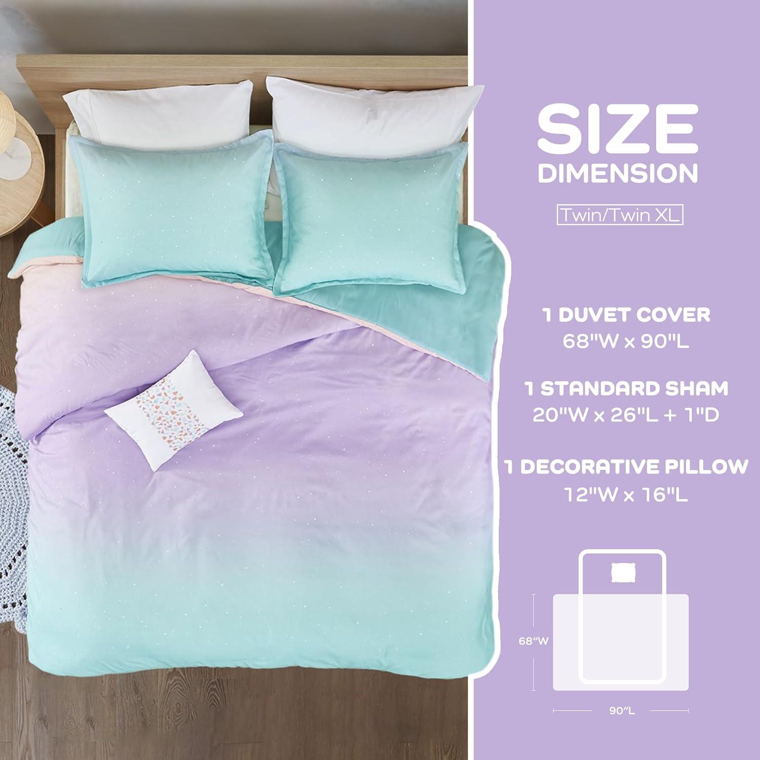 Intelligent Design Glimmer Watercolor Tye Dye Duvet Cover Set