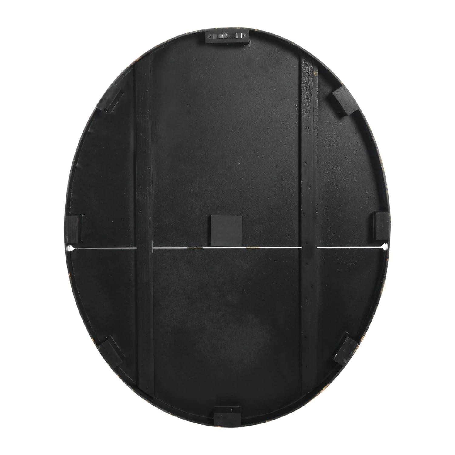 Woven Paths 29" Oval Distressed Grey Wood Wall Clock