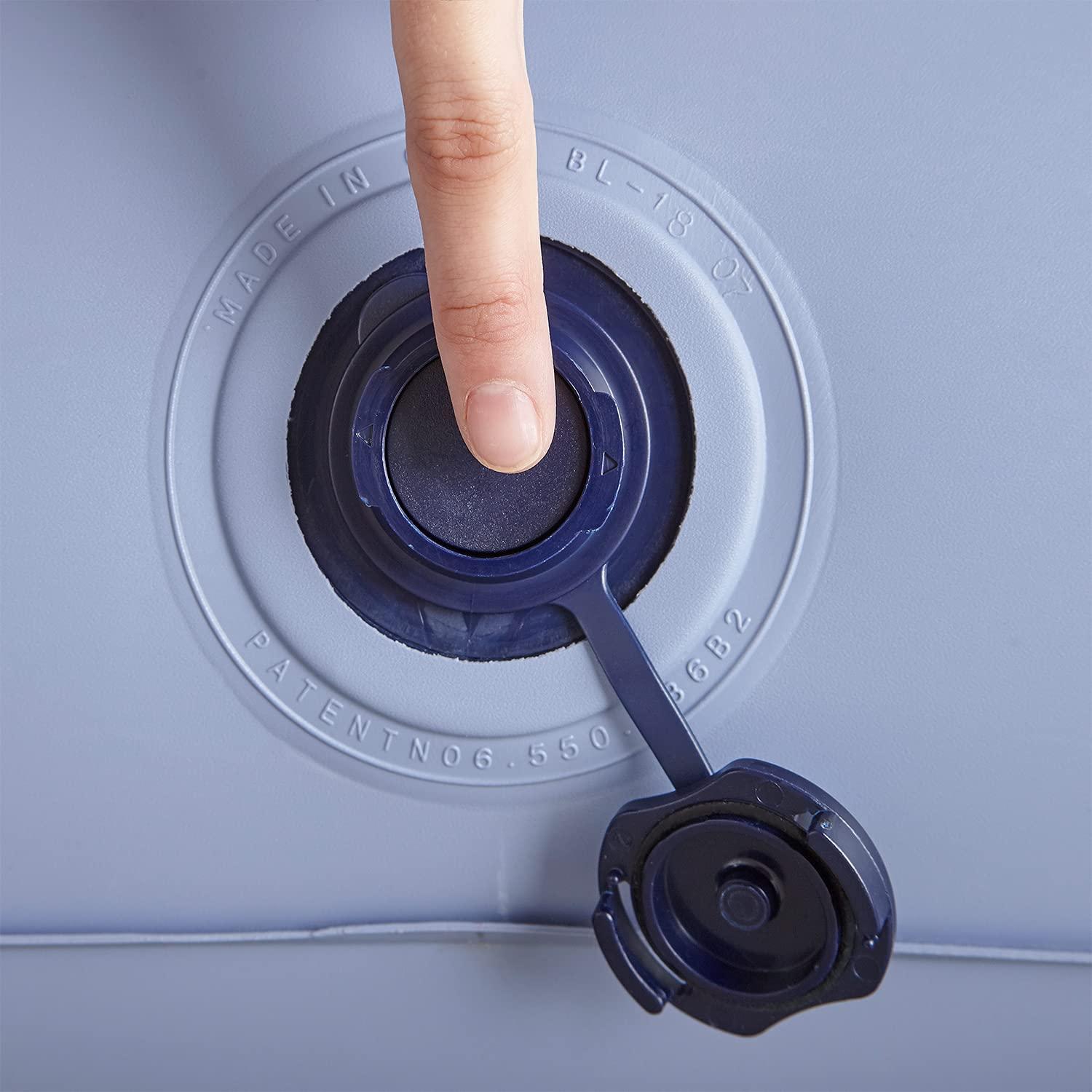 Thomasville Lumbar Lift 12" Queen Tri-Zone Support Raised Air Bed Mattress, Powerful Express Pump