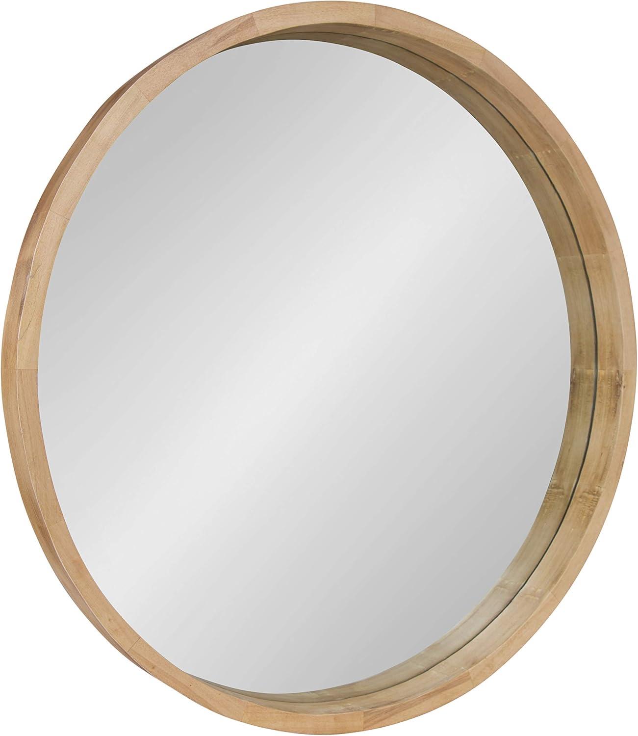 30&#34; x 30&#34; Hutton Round Wood Wall Mirror Natural - Kate and Laurel