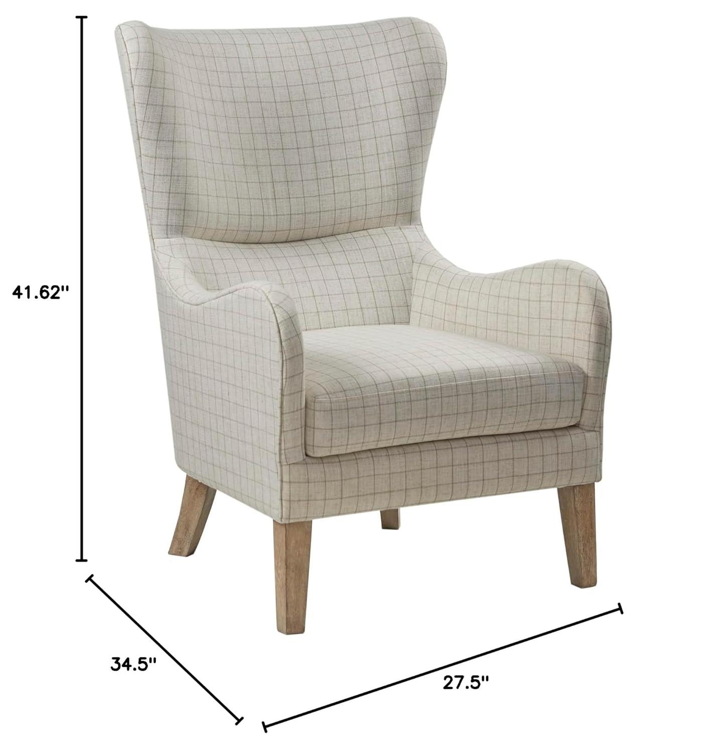 Aria Swoop Upholstered Wing Chair Taupe