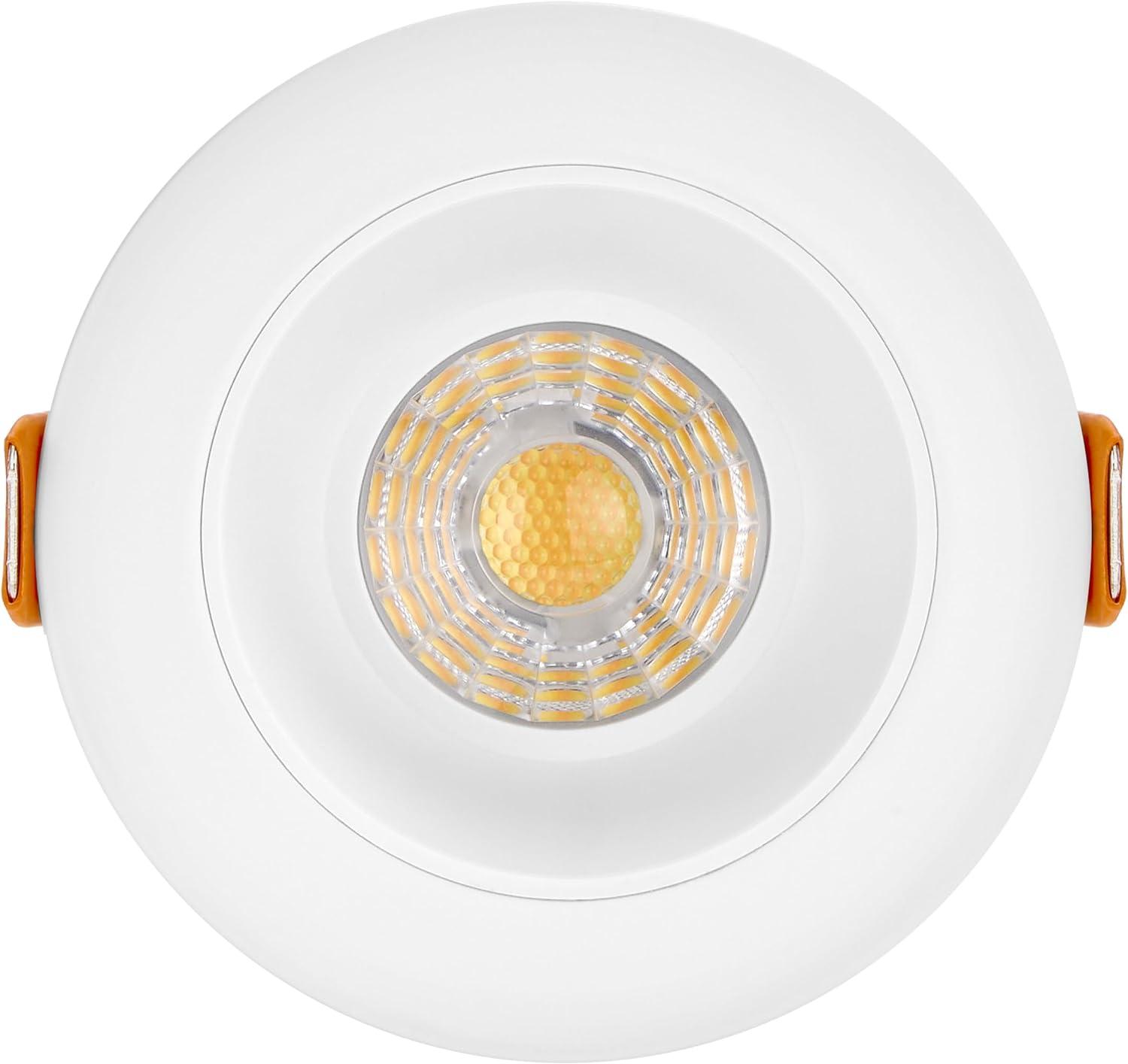 Maxxima 2” Ultra-Thin 5 CCT Recessed Anti-Glare LED Downlight Canless IC Rated 600 Lumens 5 Color Temperature Selectable 2700K/3000K/3500K/4000K/5000K Dimmable Round White Trim 90 CRI, J-Box Included