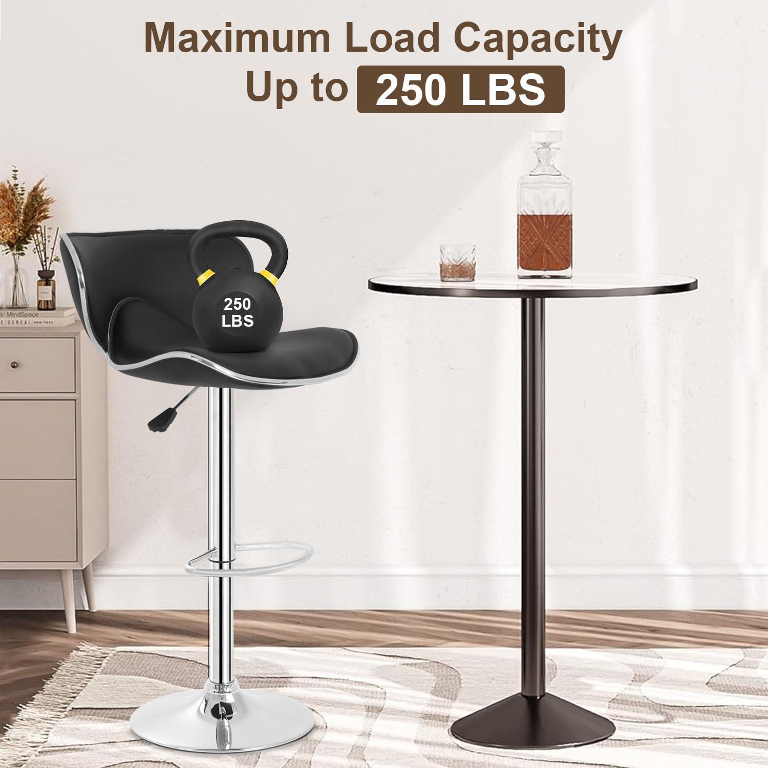 YRLLENSDAN Bar Stools Set of 2, Adjustable Bar Stool with Back Kitchen Bar Stools Swivel Bar Stools for Kitchen Island Counter Island Stool, Brown