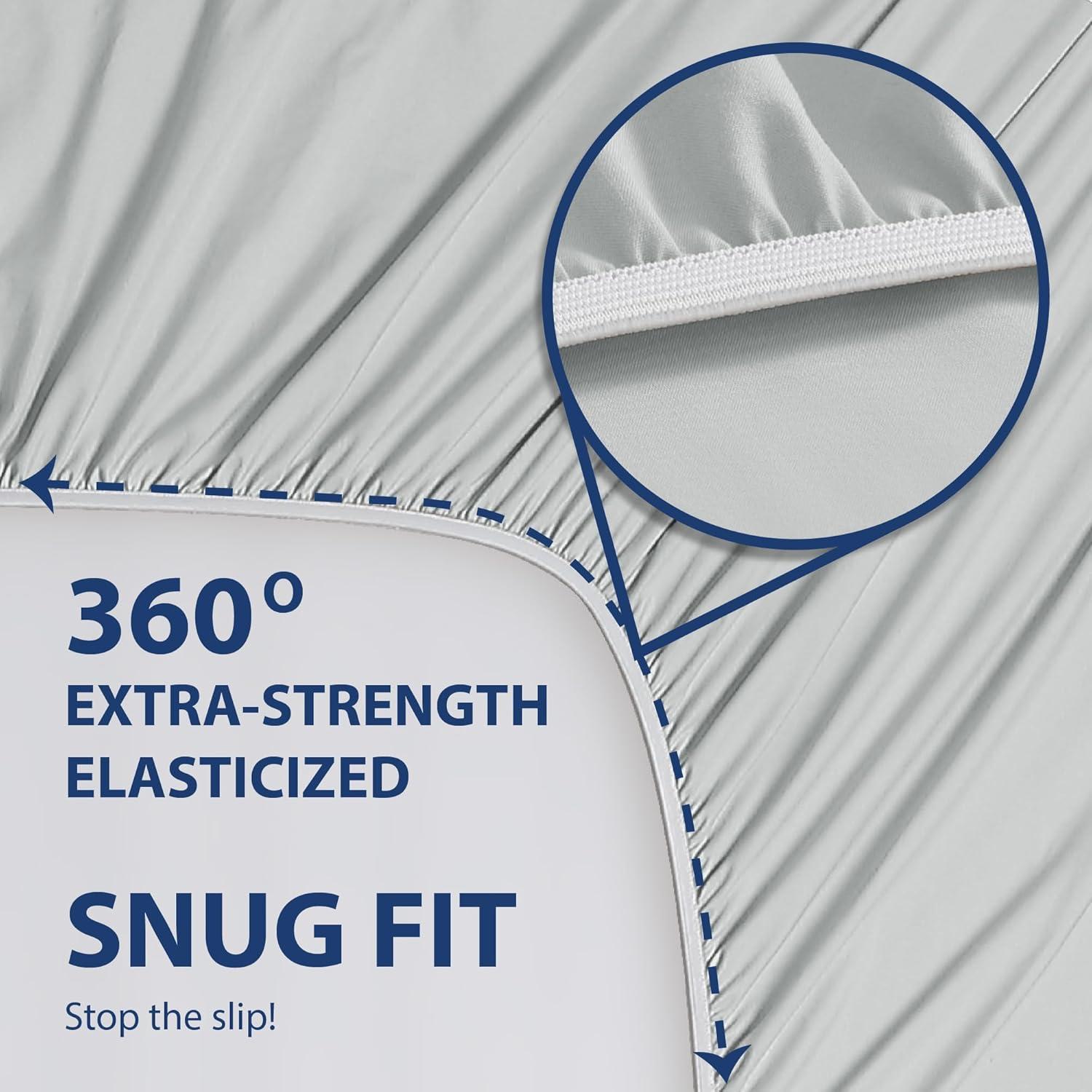 Swift Home 1800 Series 16 Inch Deep Microfiber Fitted Sheet