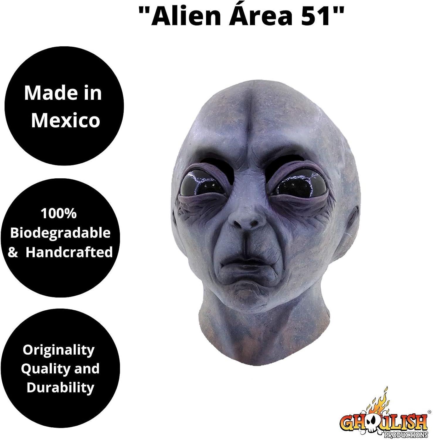 Ghoulish Adult Area 51 Costume Mask - 14 in. - Gray