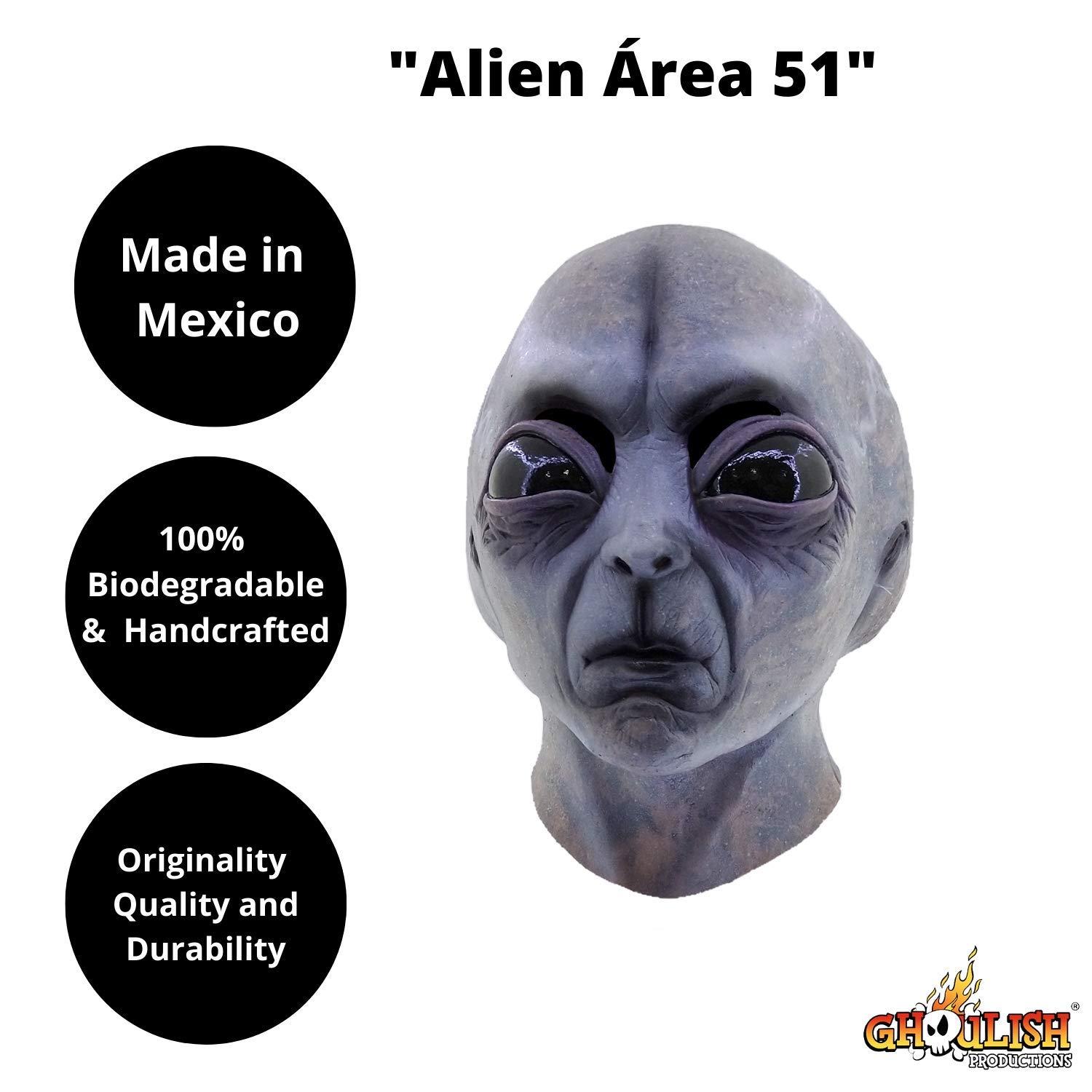 Ghoulish Adult Area 51 Costume Mask - 14 in. - Gray