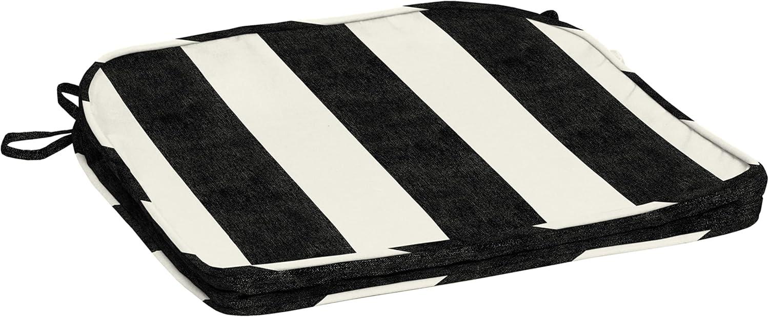 Arden Selections ProFoam Performance Outdoor Seat Cushion 19 x 20, Onyx Black Cabana Stripe